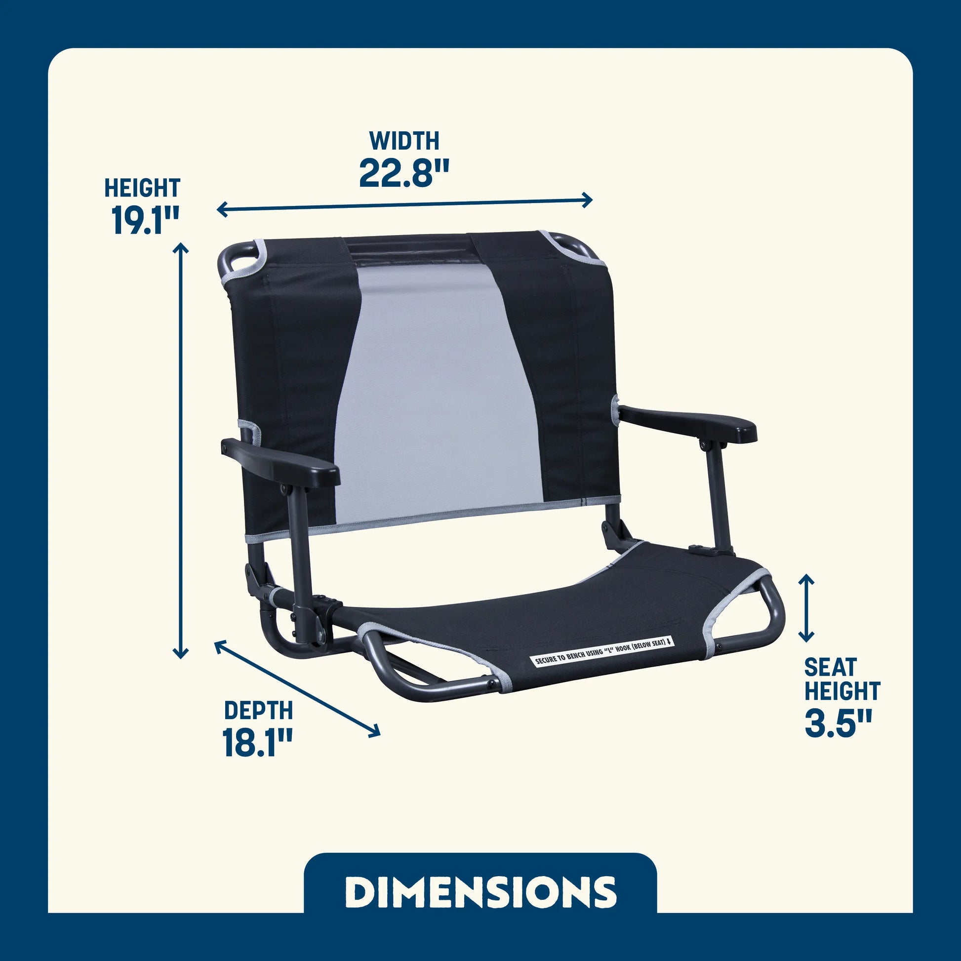 Big Comfort Stadium Chair™ with Armrests - Steel Refresh
