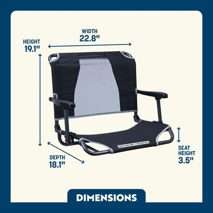 Big Comfort Stadium Chair™ with Armrests - Steel Refresh