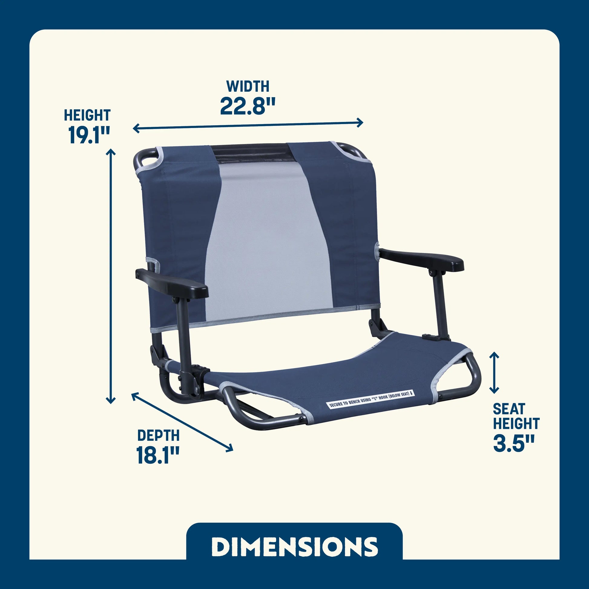 Big Comfort Stadium Chair™ with Armrests - Steel Refresh