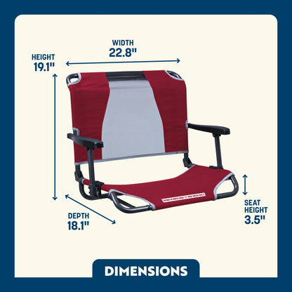 Big Comfort Stadium Chair™ with Armrests - Steel Refresh