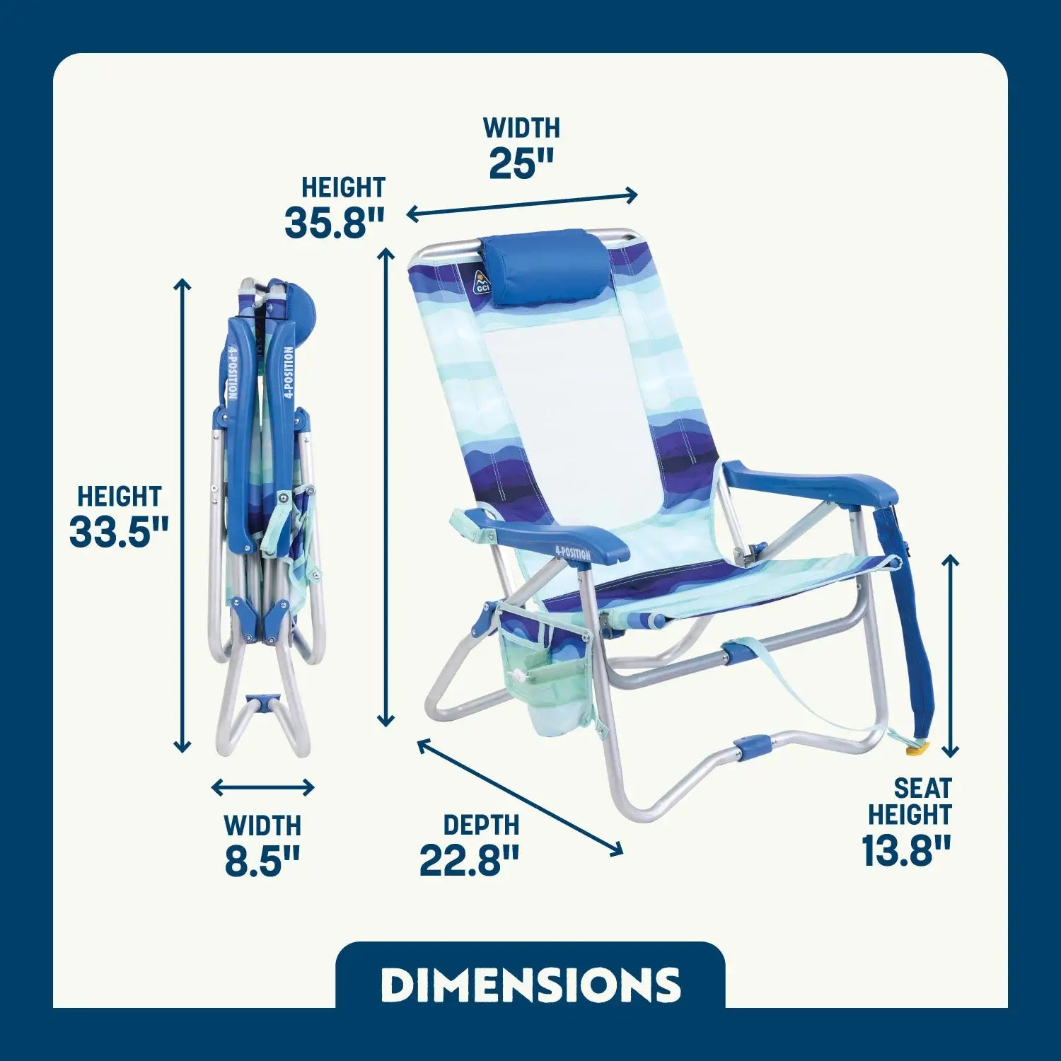 Bi-Fold Beach Chair™ - Sweet Splash