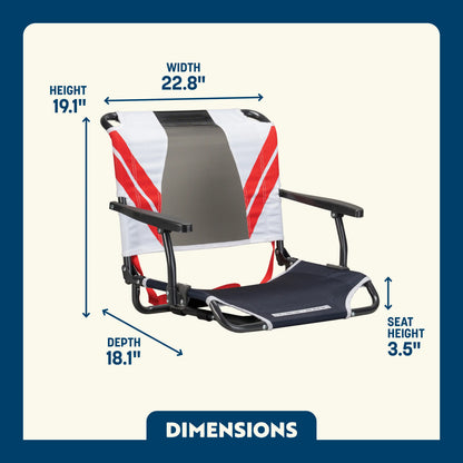 Big Comfort Stadium Chair™ with Armrests - Steel Refresh