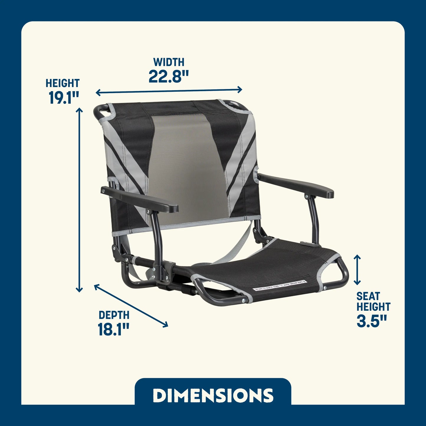 Big Comfort Stadium Chair™ with Armrests - Steel Refresh