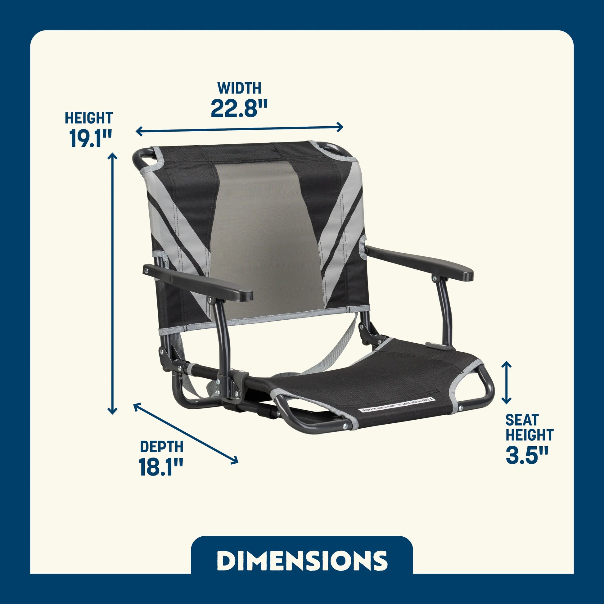 Big Comfort Stadium Chair™ with Armrests - Steel Refresh
