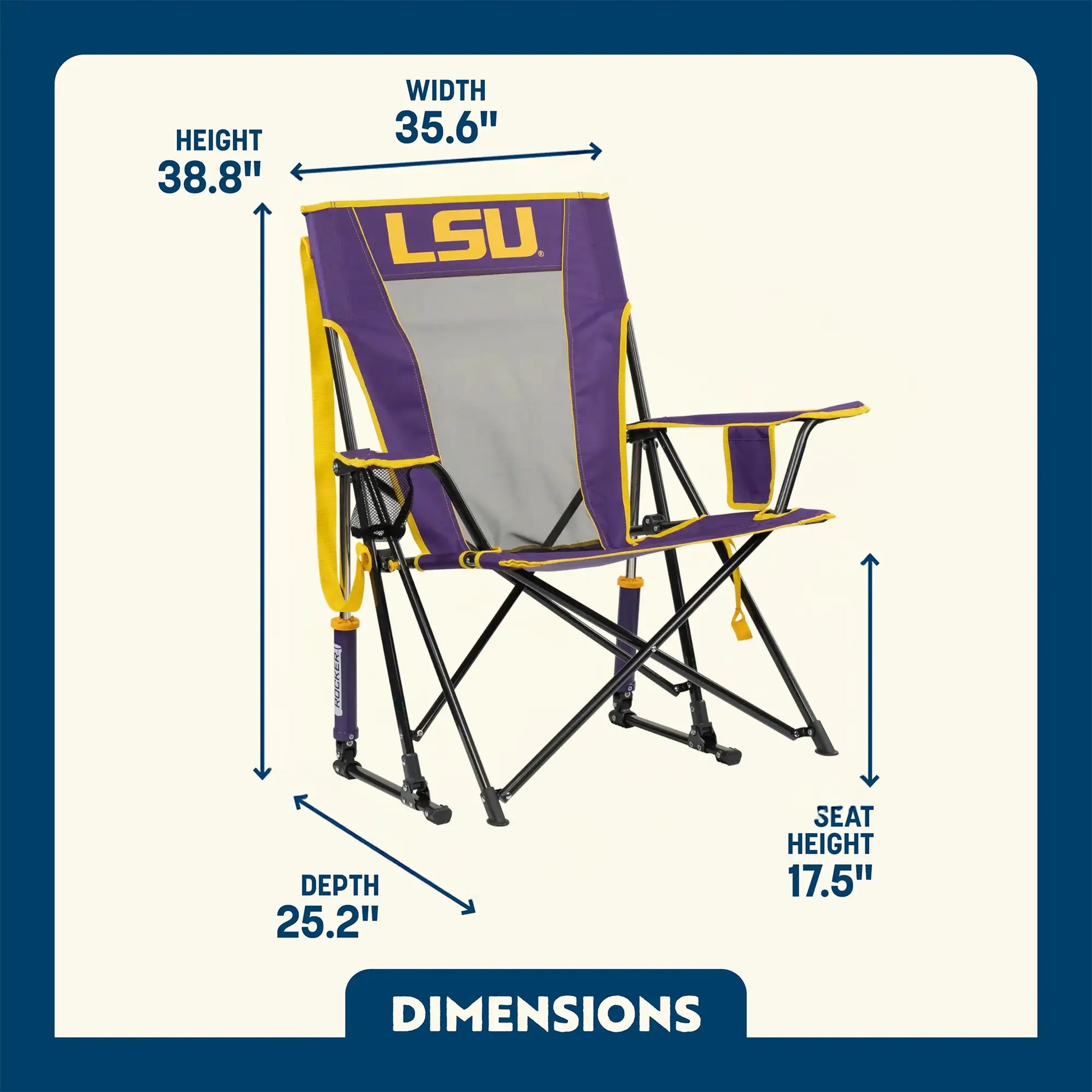 College Comfort Pro Rocker™ - LSU Tigers - Fresh Comfort Refresh