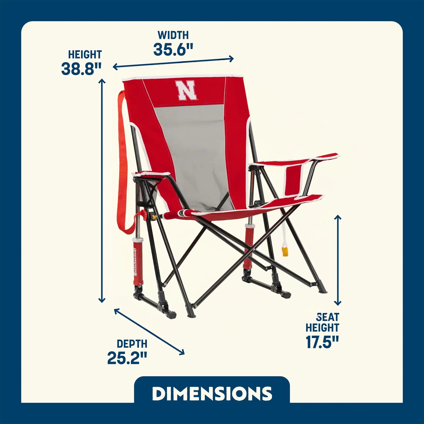 College Comfort Pro Rocker™ - Nebraska Cornhuskers - Daily Comfort Blend